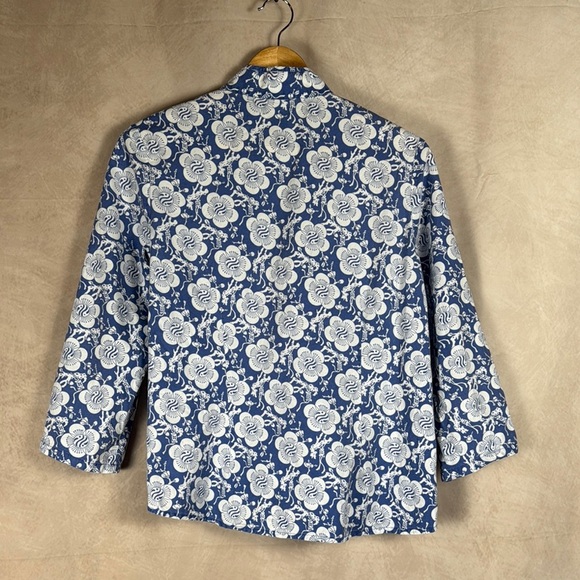Pine Cone Hill Fine Linens Floral Cotton Kimono Style Popover Top Womens Medium - Picture 7 of 11